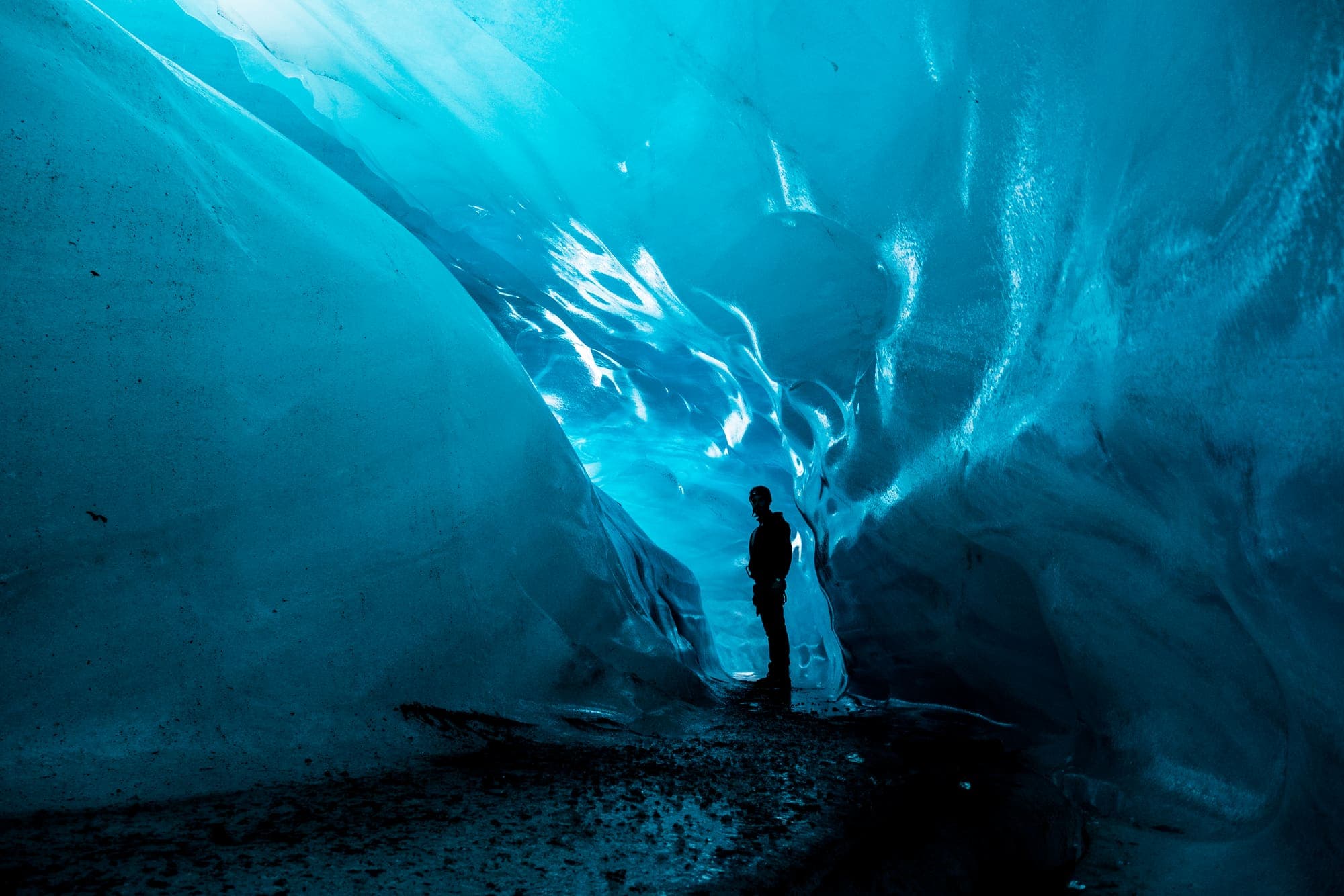 Blue ice cave expedition